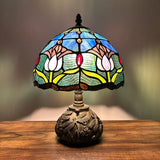 Tiffany Style Table Lamp Stained Glass Tulips Included LED Bulb 10"W*10"D*14"H