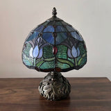 Tiffany Style Table Lamp Stained Glass Tulips Included LED Bulb 10"W*10"D*14"H
