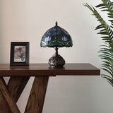 Tiffany Style Table Lamp Stained Glass Tulips Included LED Bulb 10"W*10"D*14"H