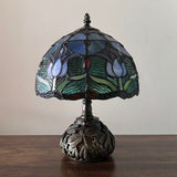 Tiffany Style Table Lamp Stained Glass Tulips Included LED Bulb 10"W*10"D*14"H
