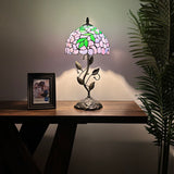 Tiffany Style Table Lamp Purple Stained Glass Included LED Bulb 10"W*10"D*20"H