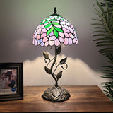 Tiffany Style Table Lamp Purple Stained Glass Included LED Bulb 10"W*10"D*20"H