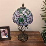 Tiffany Style Table Lamp Purple Stained Glass Included LED Bulb 10"W*10"D*20"H