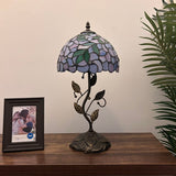 Tiffany Style Table Lamp Purple Stained Glass Included LED Bulb 10"W*10"D*20"H
