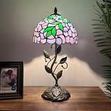 Tiffany Style Table Lamp Purple Stained Glass Included LED Bulb 10"W*10"D*20"H
