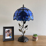 Tiffany Style Table Lamp Blue Stained Glass Baroque Style LED Bulb Included 22"H*12"W*12"D
