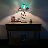 Tiffany Style Table Lamp Green Brown Stained Glass LED Bulb Included 22"H*12"W*12"D