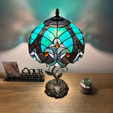 Tiffany Style Table Lamp Green Brown Stained Glass LED Bulb Included 22"H*12"W*12"D