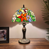 Tiffany style table lamp Stained Glass Hummingbird Flowers 12"W*12"D*19"H