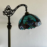 Tiffany Style Floor Lamp Green Stained Glass Included LED Bulb Gooseneck Adjustable 20"W*12"D*63"H