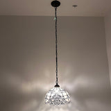 Tiffany Style Pendant Lights White Stained Glass Baroque Style 12"W*12"D*60"H