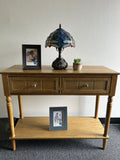 Enjoy Tiffany Style Table Lamp Blue Stained Glass Dragonfly Include LED Bulb ET1001 H14*W10 In