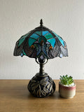 Enjoy Tiffany Style Table Lamp Green Stained Glass Include LED Bulb ET1038 H14*W10 In