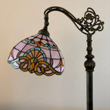 Tiffany Style Floor Lamp Pink Stained Glass Baroque Style Gooseneck Adjustable 20"W*12"D*63"H