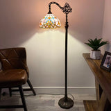 Tiffany Style Floor Lamp Pink Stained Glass Baroque Style Gooseneck Adjustable 20"W*12"D*63"H