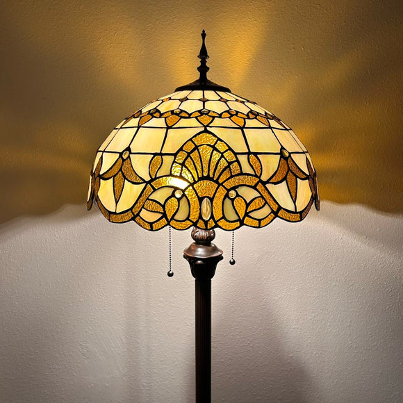 Tiffany style floor lamp Green Stained Glass Baroque Style 16