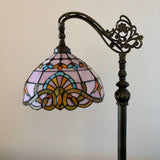 Tiffany Style Floor Lamp Pink Stained Glass Baroque Style Gooseneck Adjustable 20"W*12"D*63"H