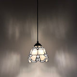 Enjoy Tiffany Style Mini Hanging Lamp White Stained Glass Baroque Style EP0625