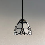 Enjoy Tiffany Style Mini Hanging Lamp White Stained Glass Baroque Style EP0625