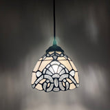 Enjoy Tiffany Style Mini Hanging Lamp White Stained Glass Baroque Style EP0625