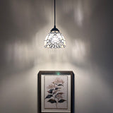 Enjoy Tiffany Style Mini Hanging Lamp White Stained Glass Baroque Style EP0625
