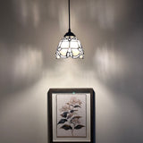 Enjoy Tiffany Style Mini Hanging Lamp White Stained Glass Baroque Style EP0625