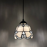 Enjoy Tiffany Style Mini Hanging Lamp White Stained Glass Baroque Style EP0625
